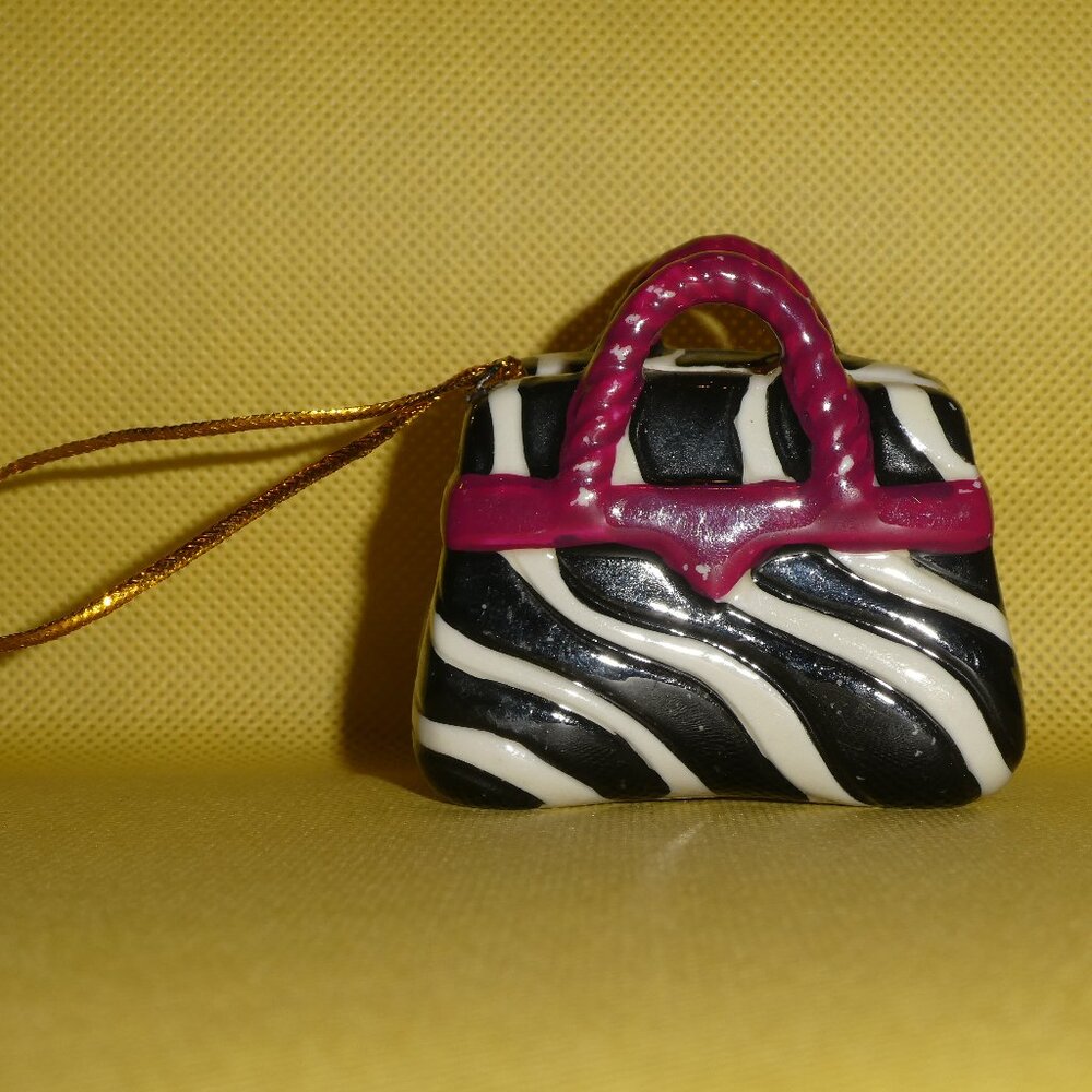 Porcelain Purse Zebra Print Ornament & Trinket Box - Picture 6 of 9